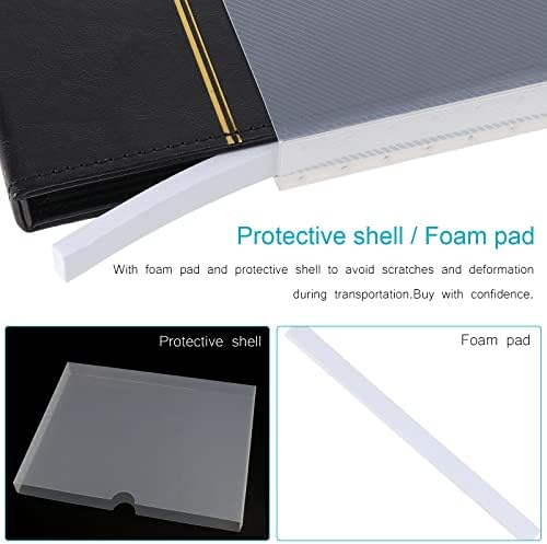 TsunNee Paper Money Collection Album 60 Pockets, Leather Cover Currency Collection Holder Book, Double-sided Paper Money Storage Album, Bill Commemorative Money Penny Holder for Collectors, Black