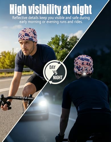 Image of Sweat Wicking Skull Caps Cooling Helmet Liner Hat Running Beanie Cycling Skullcap Sleeping Cap for Men Women