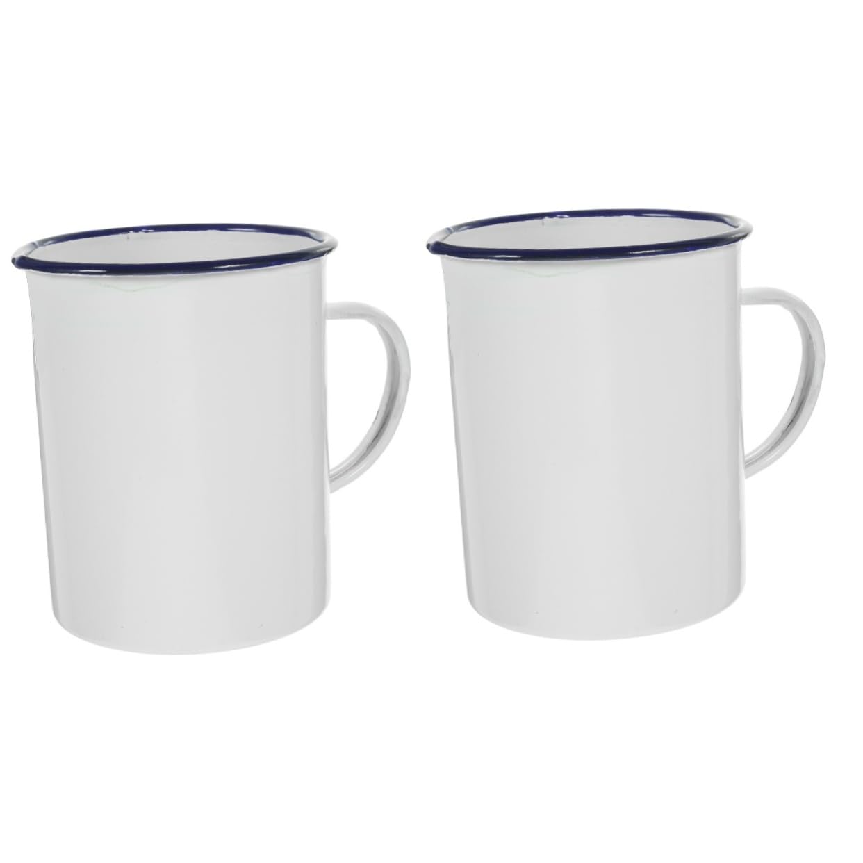 2 Stück Emaille-messbecher Wasserbecher Tragbare Tassen Trinken Kleine Tassen Tragbarer Tasse Outdoor-camping-becher Im Freien Camping Emaille Weiß