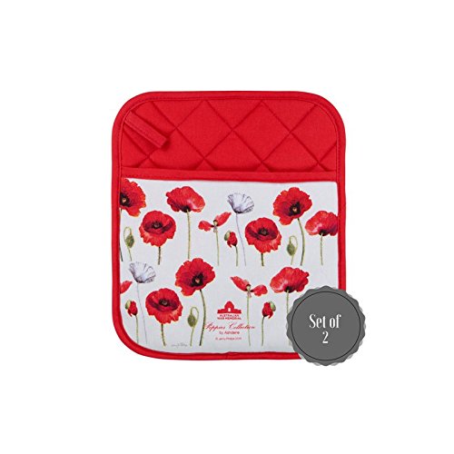 Ashdene Poppies Collection Set of 2 Pot Holder