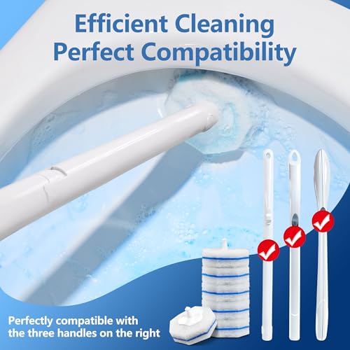 2 Pack Disposable Toilet Brush and Holder Set with 30 Replacement Heads by HOMEBETTER - Used condition - Image 8