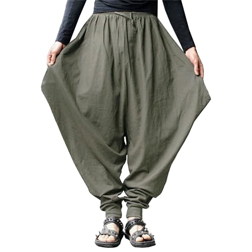 Baggy Pants Men Fashion Harem Pants Cotton Loose Fit Casual Pants for Men with Relaxed Style and Comfortable Wear3