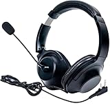 SAMCOM Over Ear Radio Earpiece with Boom Mic,Walkie Talkie Overhead Headphone with PTT-VOX Microphone 2 Pin K Type Racing Headsets Ear Piece for FPCN30A radios