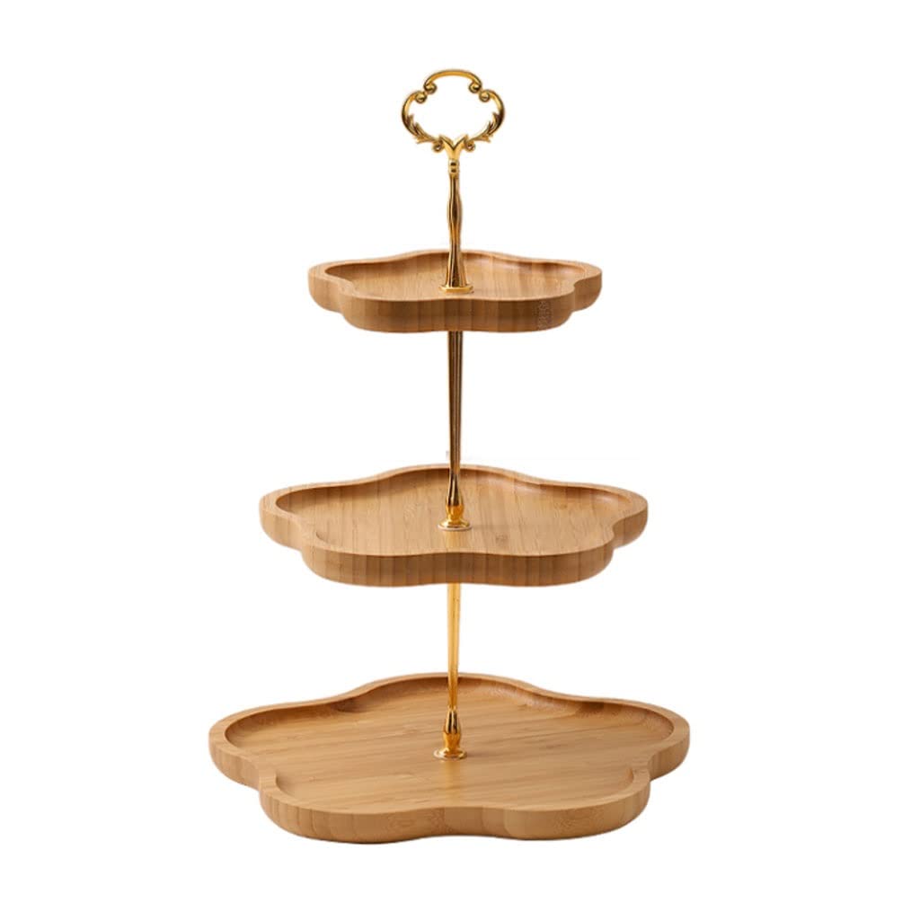 Koszyk na Owoce 2/3 Tiers Bambusowy Kosz Owocowy Uchwyt Dekoracyjny Miska Owocowy Stojak Dining Table Counter Organizer Akcesoria kuchenne Miska na Owoce Kuchnia Pulpit (Color : A, Size : 3 Tier)