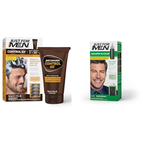 Just for Men Control GX Grey Reducing 2-in-1 Shampoo and Conditioner & Shampoo-In Color (Formerly Original Formula)