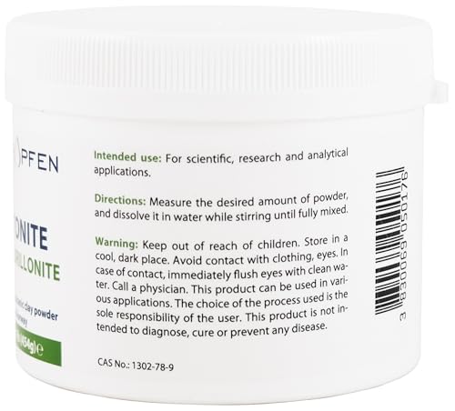Bentonit Montmorillonit Pulver 1 Pound - 454 g | ULTRAFEIN | Montmorillonitgehalt 95% | natürlicher Mineralstaub | Heiltropfen®
