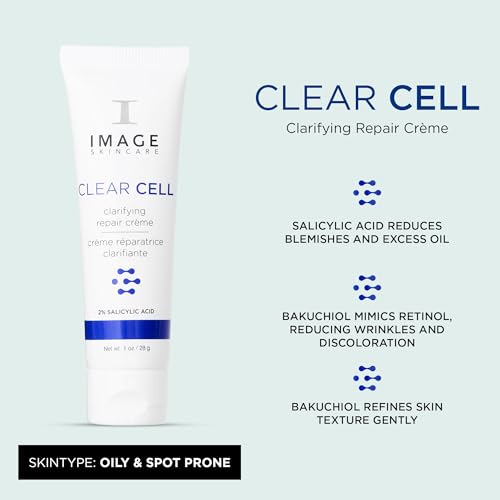 AmazonUs/IKB3U IMAGE Skincare, CLEAR CELL Clarifying Repair Crème, Face Night Cream Gel Moisturizer for Oily Prone Skin