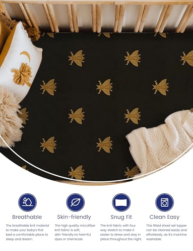 Image of TotAha Premium Stretchy Crib Sheets (2-Pack)-Hypoallergenic, Silky Comfort, Buttery Soft, Calming Effect, All-Season Jersey-Knit Sheets, 9'' Extra Deep Pocket, Animal Print
