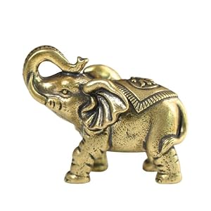 Brass Elephant Statue Vintage,Miniature Elephant Showpiece, Elephant Statues Home Decor Modern Style,Interior Sculpture Decor Mini Animals Elephant