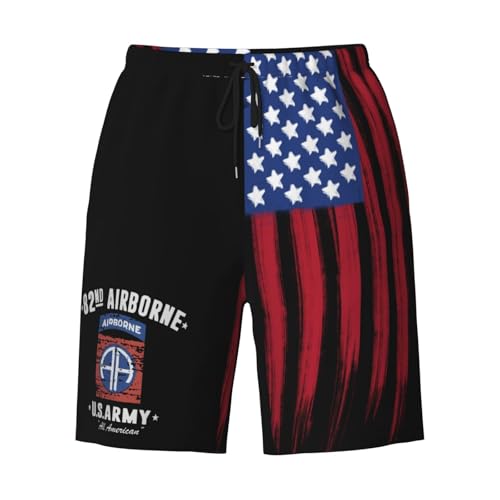 Army Veteran 82nd Airborne Mens Swim Trunks Quick Dry Board Shorts 7" - Hawaii Beach Swimwear2