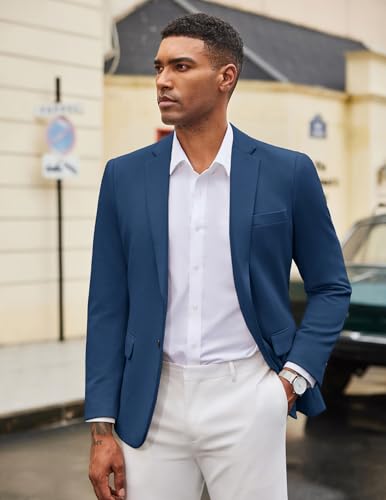 Image of COOFANDY Mens Casual Blazer Knit Sport Coat Lightweight Two Button Suit Jacket
