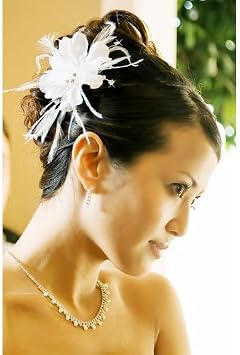 IVORY Floral Feather Bridal Hair Accessories