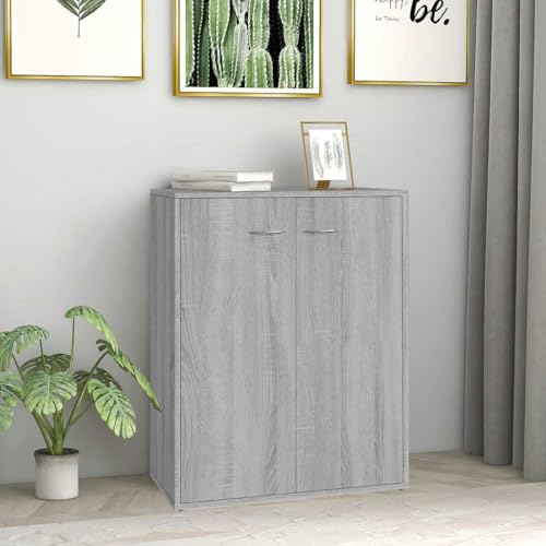 Miniatura 2 de Vidaxl Aparador Mueble Salón Sala Estar Almacenaje Armarios Flotante Dormitorio Casa Entrada Estante Cajón Madera Contrachapada Gris Sonoma
