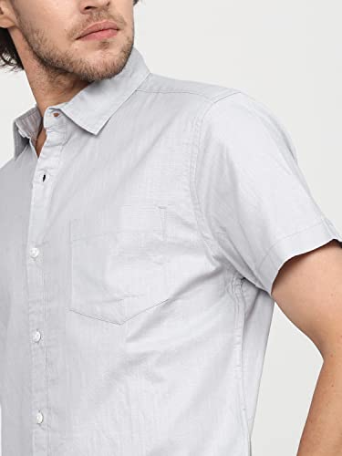 Image of Ketch Men's Cotton Slim Fit Solid Half Sleeve Shirt