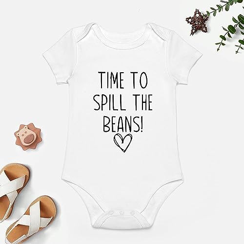 Time To Spill The Beans Bodysuit for Baby Boy Short Sleeve Unisex Newborn Outfit White Girl Onsies0-3 Months4