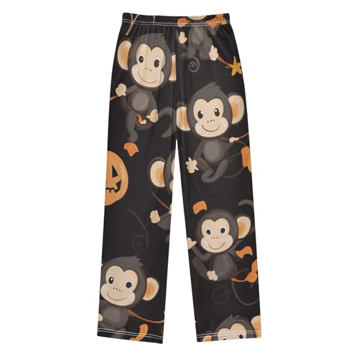Monkey Pumpkin Boys Long Pants Soft Trousers Elastic Waist Kids Lounge Bottoms with Pockets S-XL2