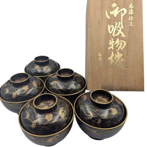 会津塗り漆塗り椀 10個セット 伝統的な和風デザイン 会津塗り漆塗り椀