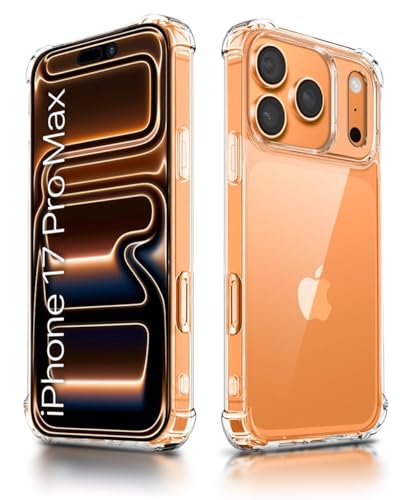 Image of WOW IMAGINE Clear Back Cover Case for iPhone 17 Pro Max | Shockproof Soft TPU Case | Cushioned Edges for Ultimate Protection Back Cover Case - Transparent