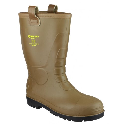 Bottes Footsure 95 rigger safety wellingtons en PVC tan pour pieds au sec