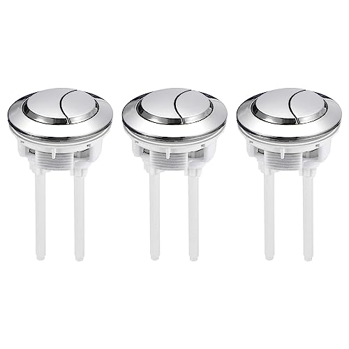 uxcell Toilet Tank Button Dual Push Flushing Toilet Button Replacement Button for 58mm(2.28") Hole Toilet Water Tank, 3pcs by uxcell - Used condition - CA$7.62