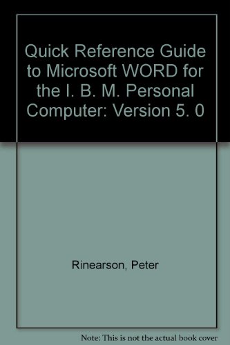 Quick Reference Guide to Microsoft Word for the... 1556151942 Book Cover