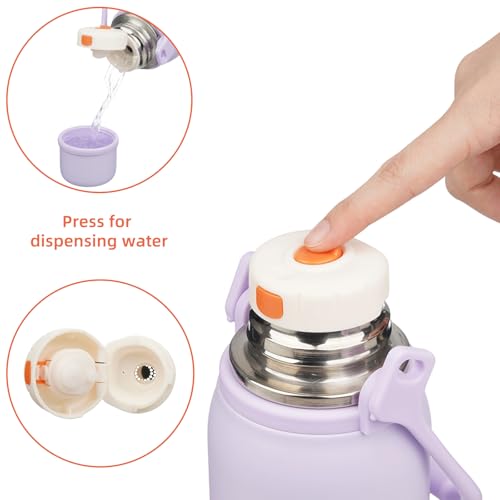 Image of Konokyo 27oz Thermos for Cold Drinks, Insulated Water Bottle, Purple