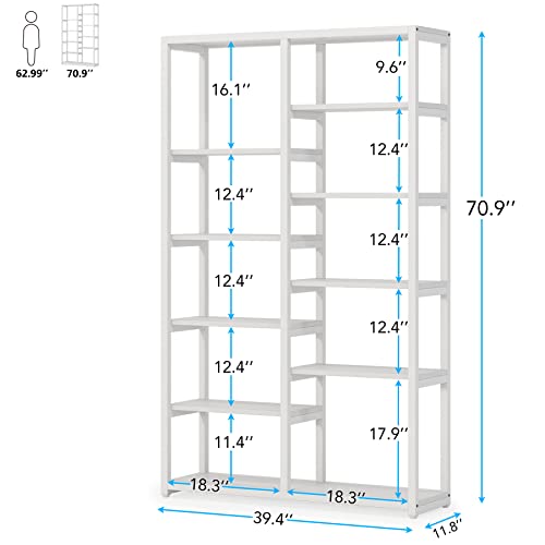 Tribesigns Bookshelf Bookcase, White 10-Open Shelf Etagere Bookcase, Simple Book Shelves Display Shelf Storage Organizer For Living Room Home Office (White) #TOP2