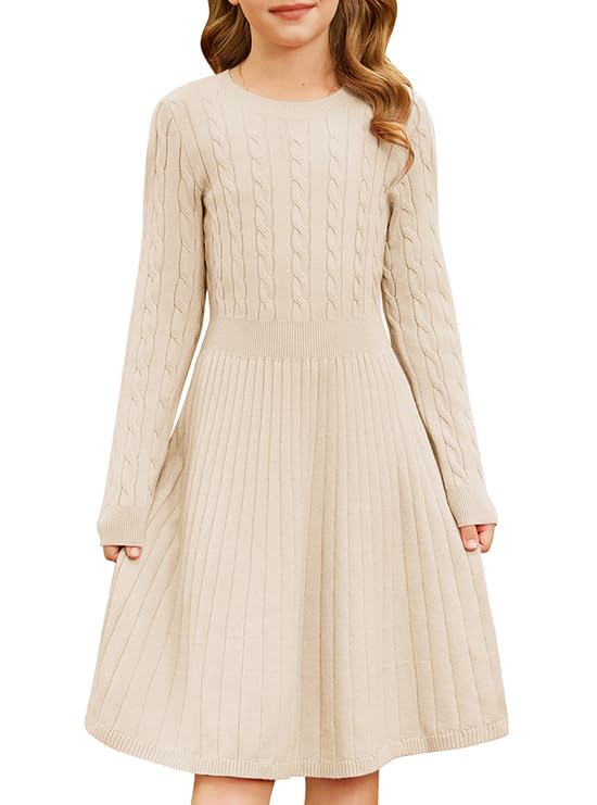 GRACE KARIN Girls Fall Sweater Dress Knit Long...