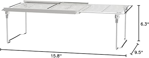 Miniatura 5 de Cestas de alambre apilables grandes para organización de despensa, organizador de estante de gabinete expandible