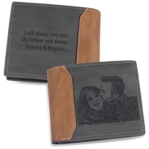 Gemszoo Dad Gifts for Father's Day from Daughter Wife Son Personalized Photo Name Wallet Custom Picture Gifts for Men Husband Grandpa Cover