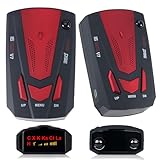 Radar Detectors for Cars: Speed Sentinel Radar Detector Long Range Detection 360 Degree,LED Display,Voice Alerts,Mute Memory for City Road/Highway, Ideal Gifts, Red