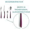 Kuppels Prisma Lot de 6 fourchettes à gâteau en acier inoxydable 18/0 pour 6 personnes, bols en plastique de qualité supérieure gris foncé, antirouille et lave-vaisselle