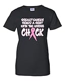 Go All Out X-Large Black Womens Breast Cancer Picked A Fight with The Wrong Chick T-Shirt