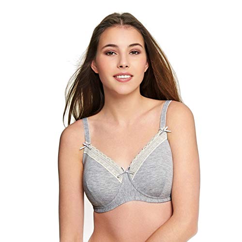 Royce Lingerie Chloe Wire Free Bra in Grey Marl. Non Padded & Seamless T Shirt Bras with Comfort & Support for Women.