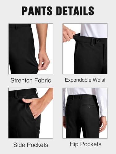 Image of WOMS Men's 3 Piece Suit Slim Fit,Mens Wedding Suit Groom Prom Tuxedo