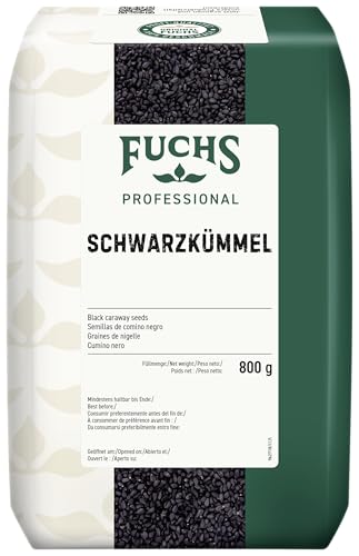 Fuchs Professional - Schwarzkümmel | Als Topping, ideal für Gemüsecurrys oder Brot | Profi-Qualität für Großverbraucher | 0,8 kg im recyclebaren Beutel