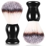 2 Pack Men Shaving Brush,Wet Shave Using Cream & Soap Synthetic Hair Tool with Hard Wood Handle Synthetic Travel Paint Brush for Men Valentine Gifts Hair Salon Tool Home(Black,Classic)