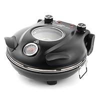 KLAIF Elektrischer Pizzaofen 420 °C, separat regelbare Ober- und Unterhitze, 31 cm Keramik-Pizzastein, 1200 W, Kompakter Pizzaofen für Zuhause, Modell LM-Schwarz