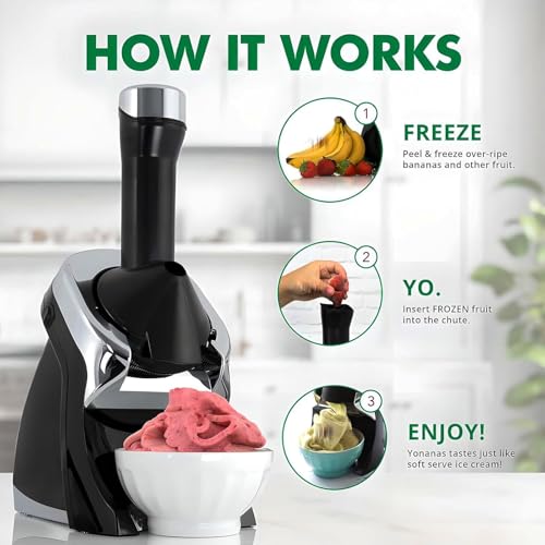 Máquina de helado, máquina de helado para servir frutas y postres, máquina de postres congelados, máquina de helados caseros para hacer sorbete saludable y suave, sorbete, helado de frutas, yogur