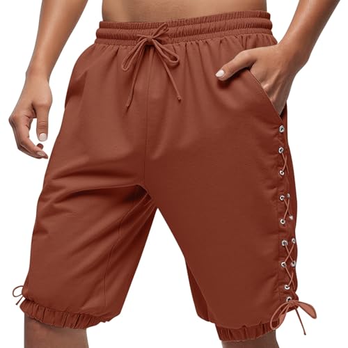 Disfraz medieval para hombre, pantalones piratas, pantalones cortos de Halloween, disfraz de vikingo, cosplay, pantalones steampunk, pantalones casuales, pantalones de playa, pantalones de yoga