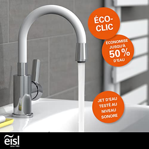 Robinet de lavabo à bec flexible EISL FLEXO blanc réglable