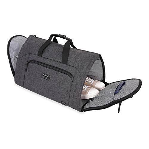 SWISSGEAR Full-Sized Folding Garment Duffel Bag Unwrinkled Clothes and suits | Carry-On Travel Luggage | Men's and Women's - Heather