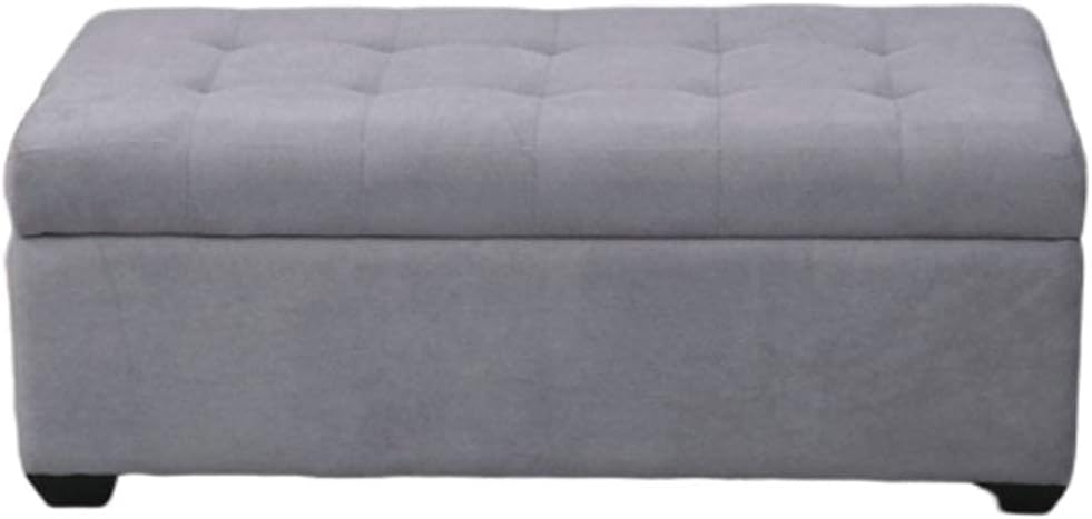 関税負担なし☆収納ボックス長方形フットスツールスツール木製フットレストプーフ大人用多機能スツールナーサリーチェアベッドルーム、グレー、140 * 