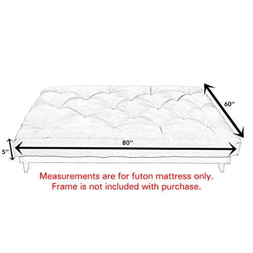 Trupedic X Mozaic - 5 Inch Queen Size Standard Futon Mattress (Frame Not Included) | Basic Midnight Black | Great For Kid's Rooms Or Guest Areas - Many Color Options #TOP2