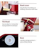 Küchenmaschine Knetmaschine 6L, 1000W Reduzierte Geräusche Knetmaschine mit Rührbesen, Knethaken, Schlagbesen, Spritzschutz, 6+P Geschwindigkeit mit Edelstahlschüssel Teigmaschin (Rot) - 6