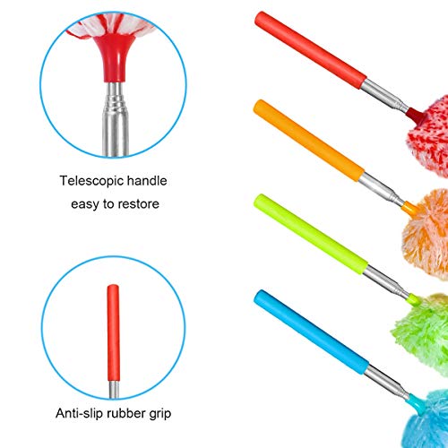 Tonmp 4 Pcs, [Microfiber] Hand [Duster] [Washable] Microfibre Cleaning Tool Extendable [Duster]s for Cleaning Office, Car, Computer, Air Condition - Thumbnail 4