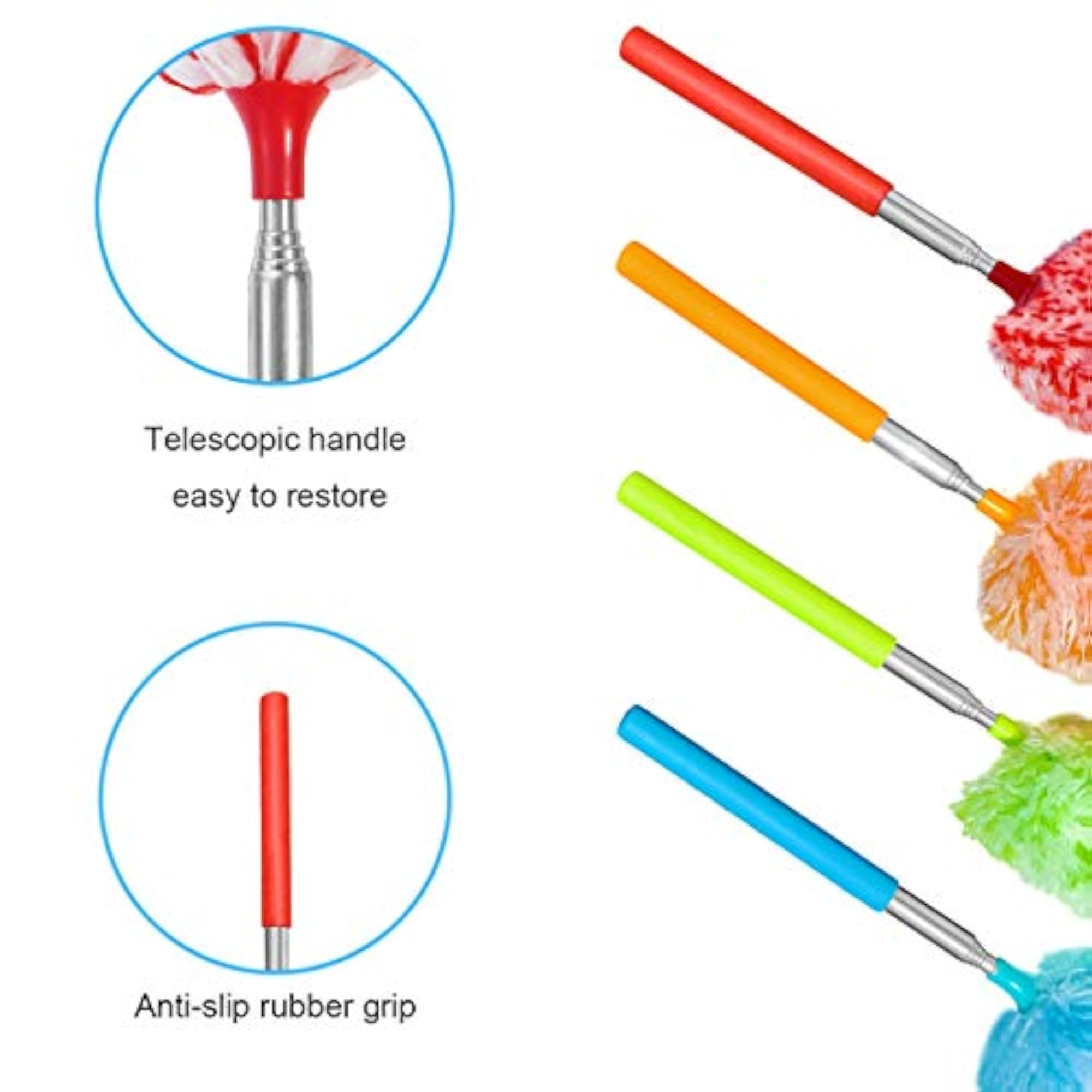 4 Pcs Microfiber Hand Duster Cleaning Tool, Extendable for Easy Reach