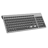 Wireless Keyboard, J JOYACCESS 2.4G Slim and Compact Wireless Keyboard-White+Silver (Renewed)