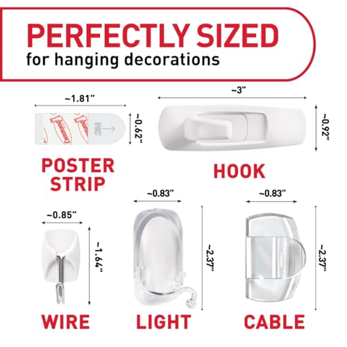 Image of Command Hang and Decorate Kit, 6 Small Toggle Hooks, 2 Medium Utility Hooks, 4 Medium Cord Clips, 10 Light Clips, and 20 Poster Strips, Dorm Room Essentials