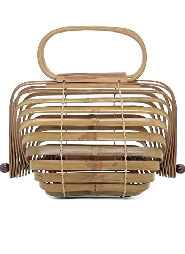 Bolso Tote de Bambú, Cesta Artesanal (Pequeño) miniatura 1